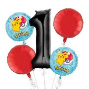 Pokemon 1st Birthday Balloon Bouquet 5pc